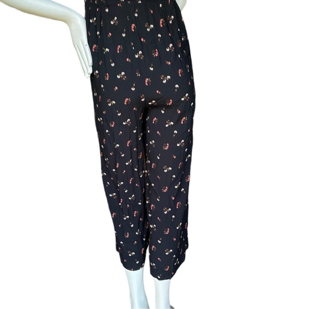 Madewell Smocked Cropped Wide Leg Jumpsuit Floral… - image 8